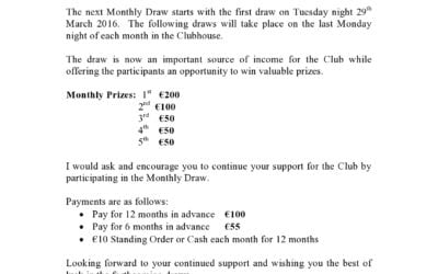 Monthly Draw 2016/2017