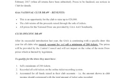 GAA National Draw 2017 Please Support