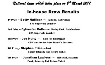 Results of National Draw in house Draw